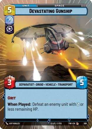 Devastating Gunship (Hyperspace) (309) - Twilight of the Republic Foil