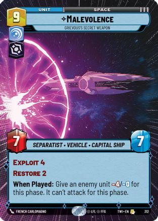 Malevolence - Grievous's Secret Weapon (Hyperspace) (312) - Twilight of the Republic Foil