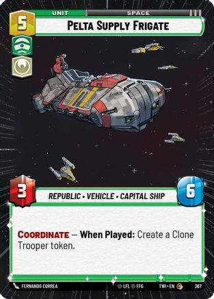 Pelta Supply Frigate (Hyperspace) (367) - Twilight of the Republic Foil