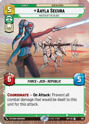 Aayla Secura - Master of the Blade (Hyperspace) (368) - Twilight of the Republic Foil