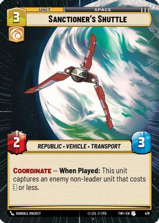 Sanctioner's Shuttle (Hyperspace) (478) - Twilight of the Republic Foil