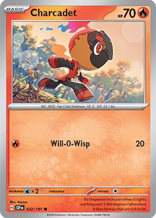 Charcadet 032/191  - Reverse Holofoil SV08 Surging Sparks - Common