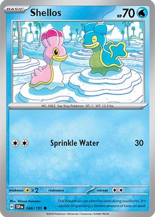 Shellos 046/191  - Reverse Holofoil SV08 Surging Sparks - Common