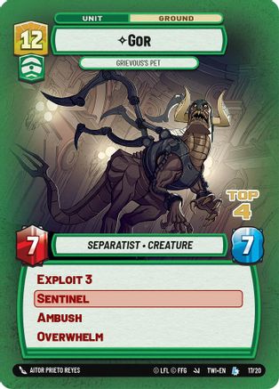 Gor - Grievous's Pet (Top 4) (17/20) - Organized Play Promos