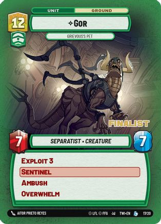 Gor - Grievous's Pet (Finalist) (17/20) - Organized Play Promos