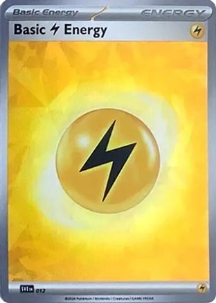 Basic Lightning Energy (Cracked Ice Holo) 012  - Holofoil SV07 Stellar Crown - Common