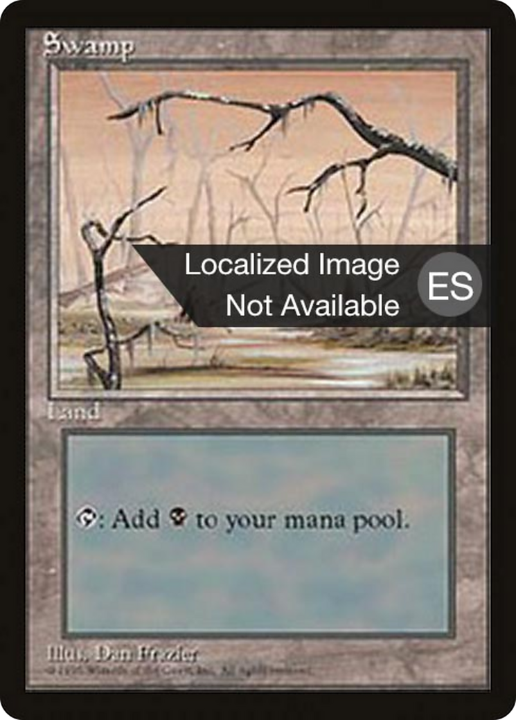 Swamp (B) (4BB-371) - Fourth Edition Foreign Black Border