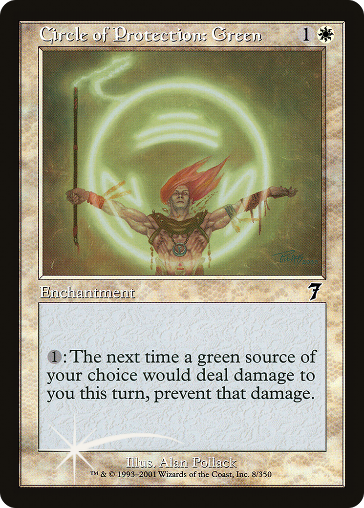 Circle of Protection: Green (7ED-008) - 7th Edition Foil