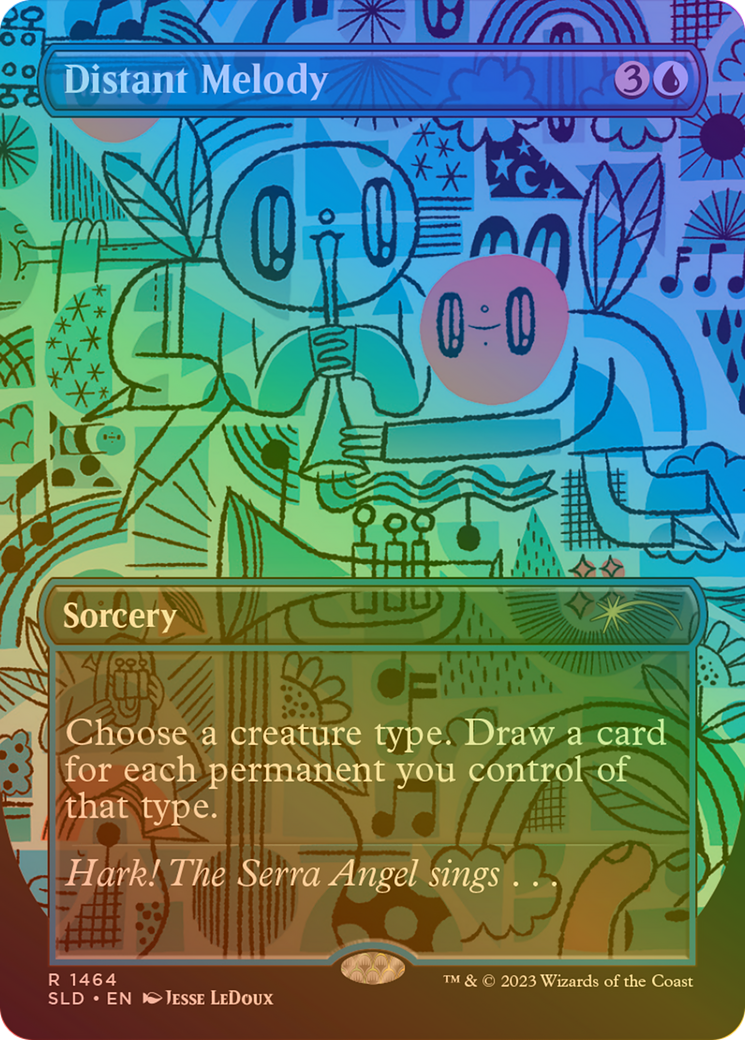 Distant Melody (Rainbow Foil) (SLD-1464★) - Secret Lair Drop (Borderless) Foil