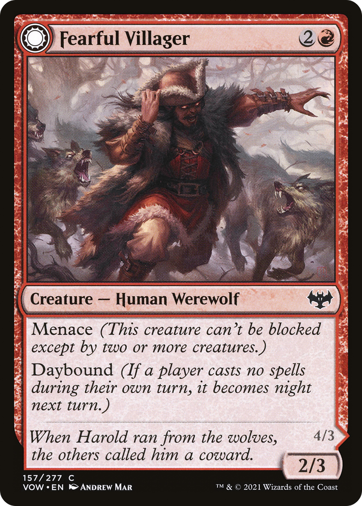 Fearful Villager (VOW-157) - Innistrad: Crimson Vow: (Double Faced Transform)