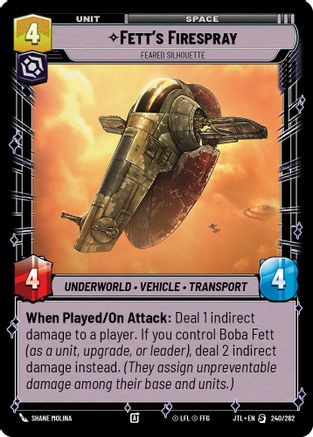 Fett's Firespray - Feared Silhouette (240/262) - Jump to Lightspeed