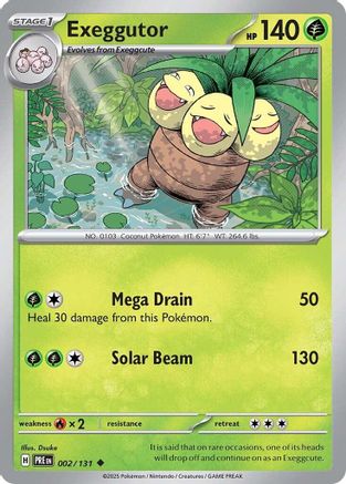 Exeggutor 002/131  - Reverse Holofoil SV Prismatic Evolutions - Uncommon