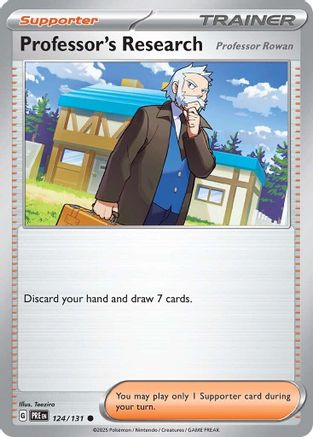 Professor's Research [Professor Rowan] 124/131  - Reverse Holofoil SV Prismatic Evolutions - Common