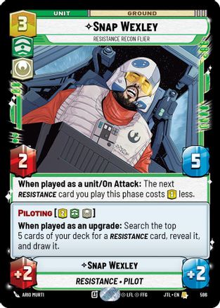 Snap Wexley - Resistance Recon Flier (Foil) (596) - Jump to Lightspeed Foil