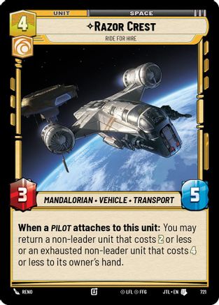 Razor Crest - Ride For Hire (Foil) (721) - Jump to Lightspeed Foil