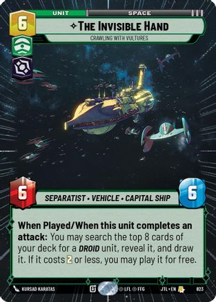 The Invisible Hand - Crawling With Vultures (Hyperspace Foil) (823) - Jump to Lightspeed Foil