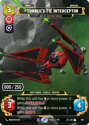 Vonreg's TIE Interceptor - Ace of the First Order (Serialized) (1102) - Jump to Lightspeed Foil