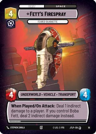 Fett's Firespray - Feared Silhouette (18) - Jump to Lightspeed  Weekly Play Promos