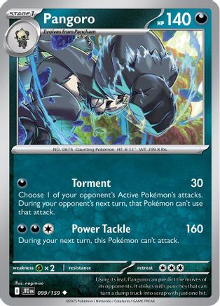 Pangoro 099/159  - Reverse Holofoil SV09 Journey Together - Uncommon