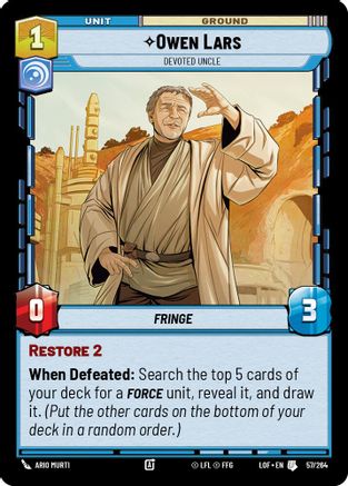 Owen Lars - Devoted Uncle (057/264) - Legends of the Force