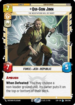 Qui-Gon Jinn - The Negotiations Will Be Short (200/264) - Legends of the Force