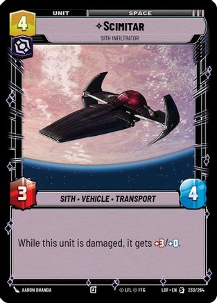 Scimitar - Sith Infiltrator (233/264) - Legends of the Force