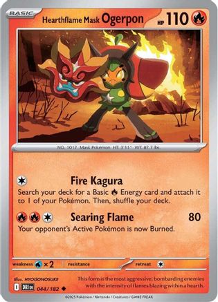 Hearthflame Mask Ogerpon 044  SV10 Destined Rivals - Uncommon