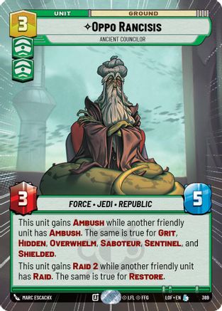 Oppo Rancisis - Ancient Councilor (Hyperspace) (369) - Legends of the Force