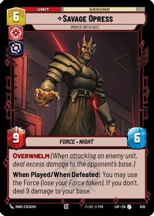 Savage Opress - Imbued With Hate (Foil) (639) - Legends of the Force Foil