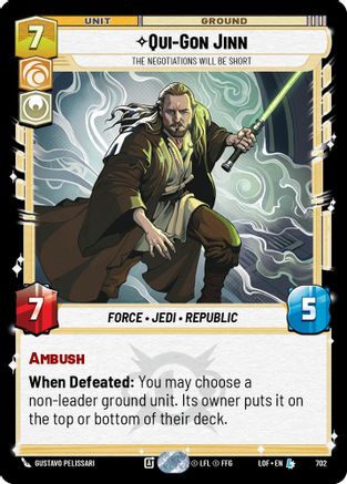 Qui-Gon Jinn - The Negotiations Will Be Short (Foil) (702) - Legends of the Force Foil