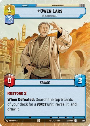 Owen Lars - Devoted Uncle (Hyperspace Foil) (797) - Legends of the Force Foil