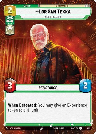 Lor San Tekka - Secret Keeper (Hyperspace Foil) (835) - Legends of the Force Foil