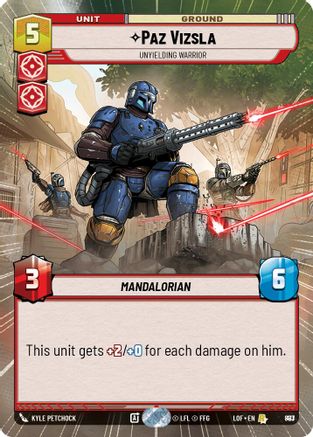 Paz Vizsla - Unyielding Warrior (Hyperspace Foil) (893) - Legends of the Force Foil