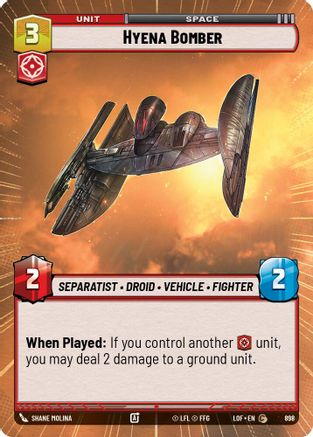 Hyena Bomber (Hyperspace Foil) (898) - Legends of the Force Foil
