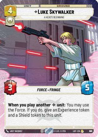 Luke Skywalker - A Hero's Beginning (Hyperspace Foil) (989) - Legends of the Force Foil
