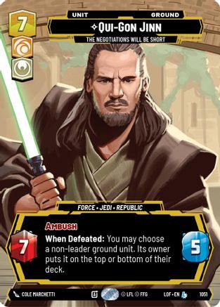 Qui-Gon Jinn - The Negotiations Will Be Short (Prestige) (1051) - Legends of the Force