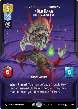 Old Daka - Oldest and Wisest (Prestige Foil) (1072) - Legends of the Force Foil