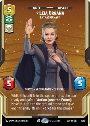 Leia Organa - Extraordinary (Prestige Foil) (1082) - Legends of the Force Foil
