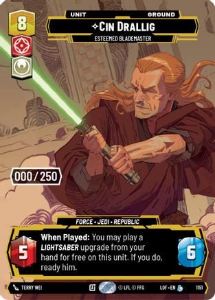 Cin Drallig - Esteemed Blademaster (Serialized) (1151) - Legends of the Force Foil