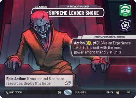 Supreme Leader Snoke - In the Seat of Power (Showcase) (1010) - Legends of the Force Foil