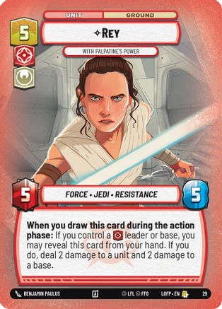 Rey - With Palpatine's Power (29) - Organized Play Promos Foil