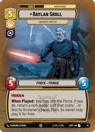 Baylan Skoll - Enigmatic Master (34) - Organized Play Promos Foil