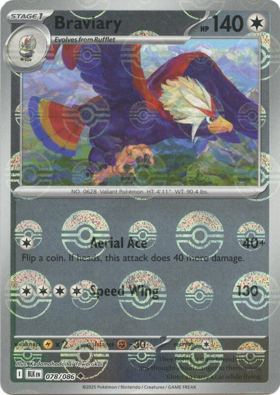 Braviary (Poke Ball Pattern) 078/086  - Holofoil SV Black Bolt - Uncommon
