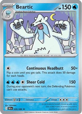 Beartic 026/086  - Reverse Holofoil SV Black Bolt - Rare