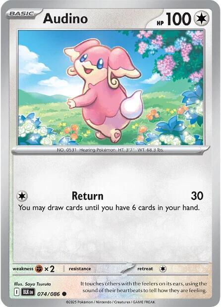 Audino 074/086  - Holofoil SV Black Bolt - Common