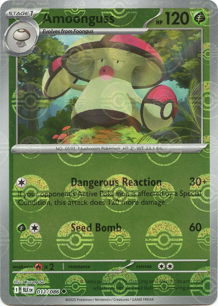 Amoonguss (Poke Ball Pattern) 011/086  - Holofoil SV Black Bolt - Uncommon