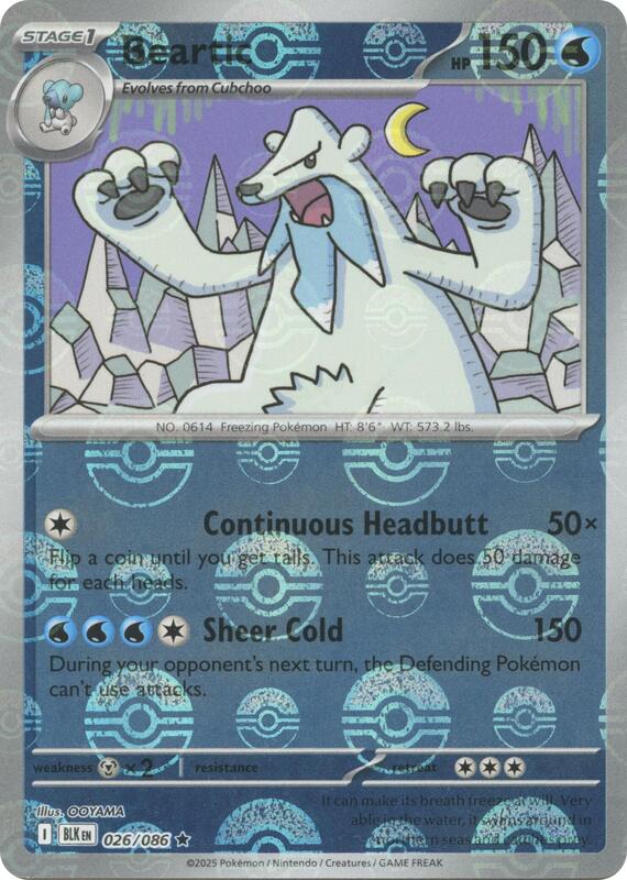 Beartic (Poke Ball Pattern) 026/086  - Holofoil SV Black Bolt - Rare