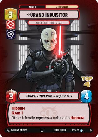 Grand Inquisitor - You're Right to Be Afraid (Top 4) (16) - Organized Play Promos Foil