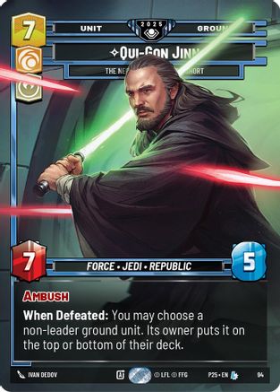 Qui-Gon Jinn - The Negotiations Will Be Short (94) - Organized Play Promos Foil