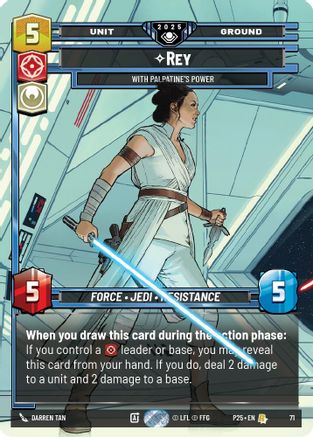 Rey - With Palpatine's Power (71) (71) - Organized Play Promos Foil